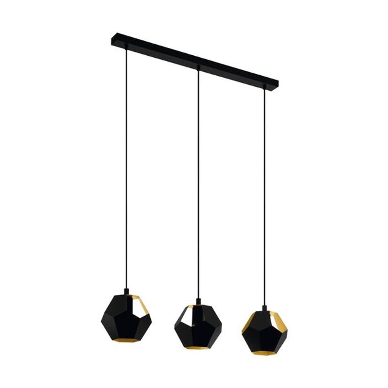 EGLO - Lámpara Colgante Rasigures Oro Negro E27 3X28W IP20 Cod39634