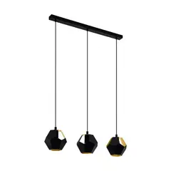EGLO - Lámpara Colgante Rasigures Oro Negro E27 3X28W IP20 Cod39634