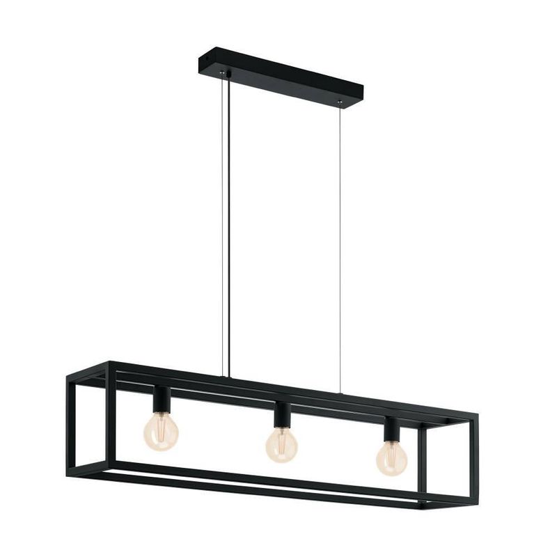 EGLO - Lámpara Colgante E27 Elswick Negro 49564