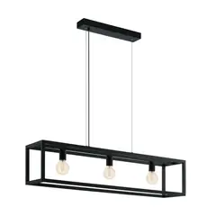 EGLO - Lámpara Colgante E27 Elswick Negro 49564