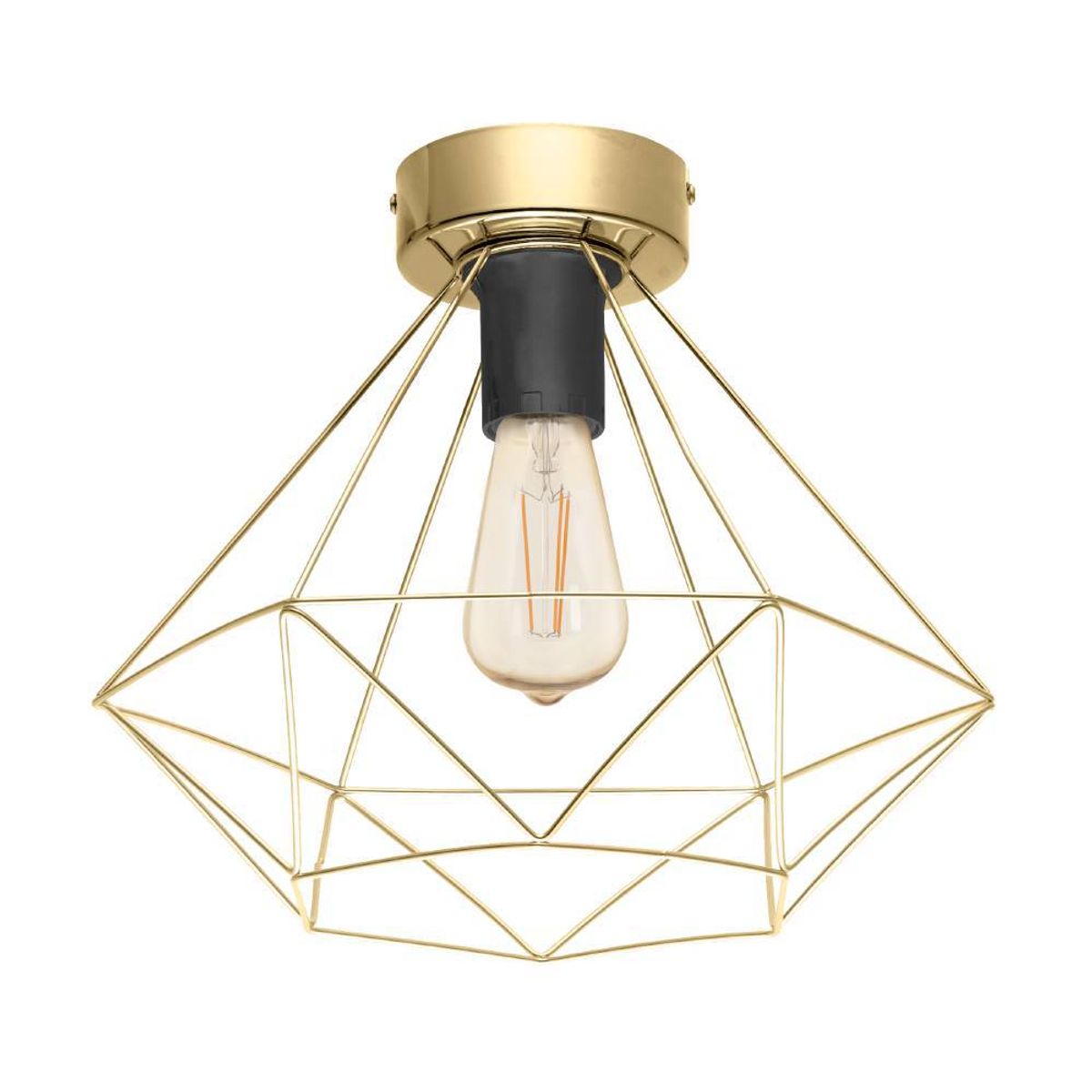 EGLO - Lámpara Techo E27 Tarbes Latón Cepillado 43678