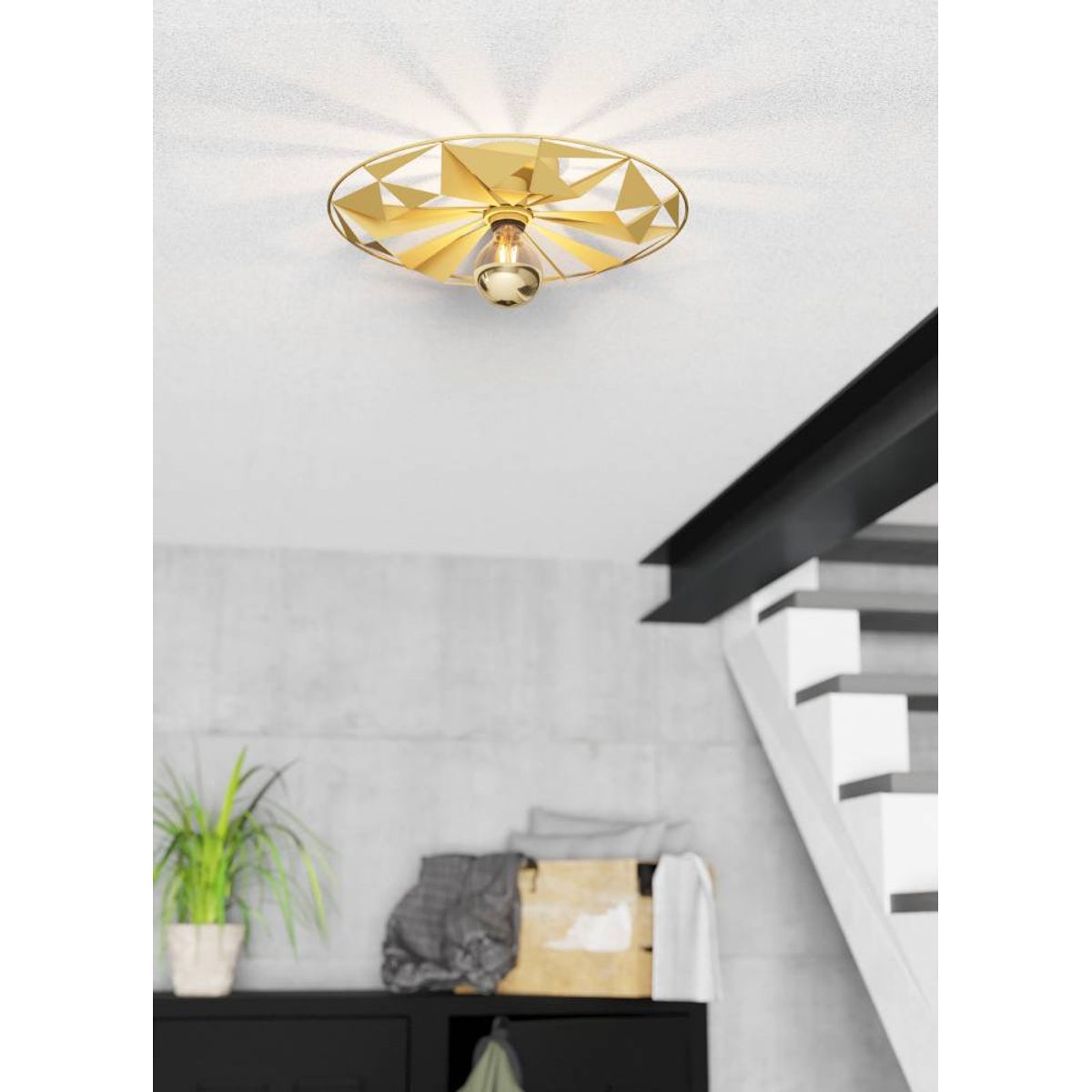 EGLO - Lámpara Techo Castanuelo Acero Dorado DM425 E27 1x40W IP20 Cod43599