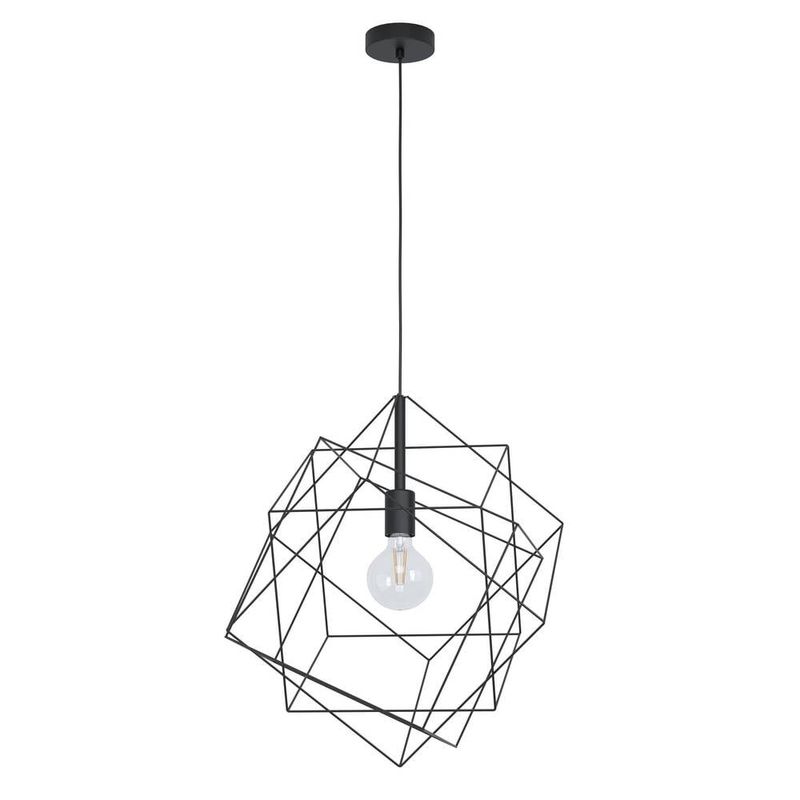 EGLO - Lámpara Colgante Straiton Negro Acero 1X60W E27 Cod43359