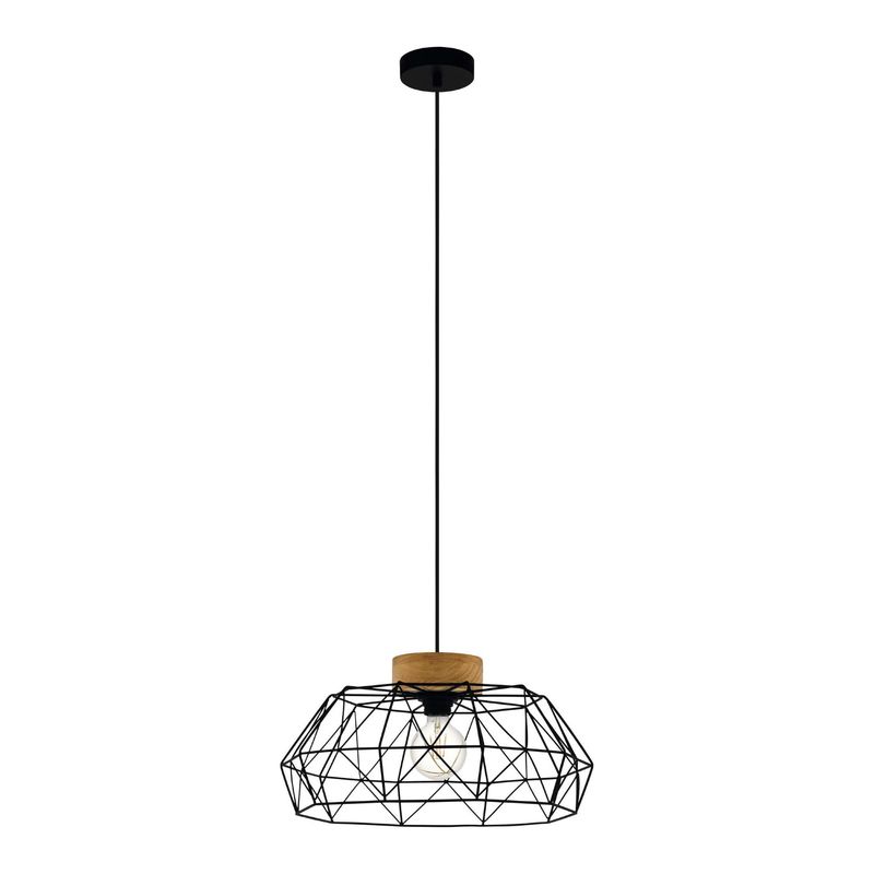 EGLO - Lámpara Colgante Padstow Acero Negro H1100 DM455 E27 1x60W Cod43364