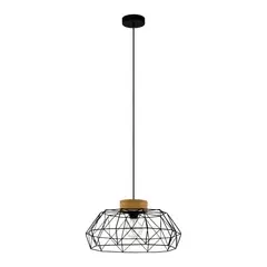 EGLO - Lámpara Colgante Padstow Acero Negro H1100 DM455 E27 1x60W Cod43364