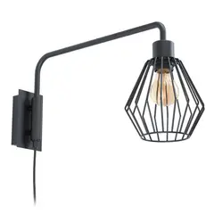 EGLO - Lámpara Apliqué Tabillano Acero Negro L160 H250 E27 Cod 99349
