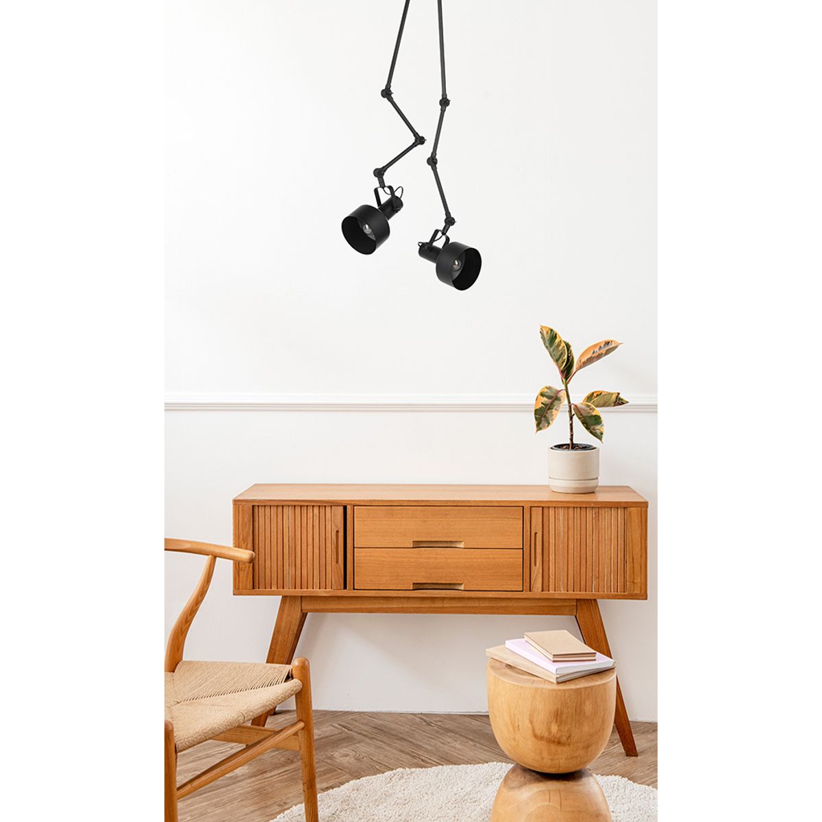 EGLO - Lámpara TechoTakeley Acero Negro E27 2X28W IP20 43562