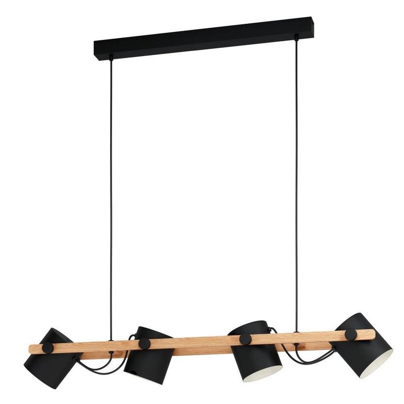 EGLO - Lámpara Colgante E27 Hornwood Negro, Crema 43424