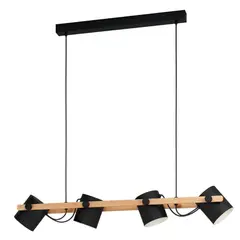 EGLO - Lámpara Colgante E27 Hornwood Negro, Crema 43424