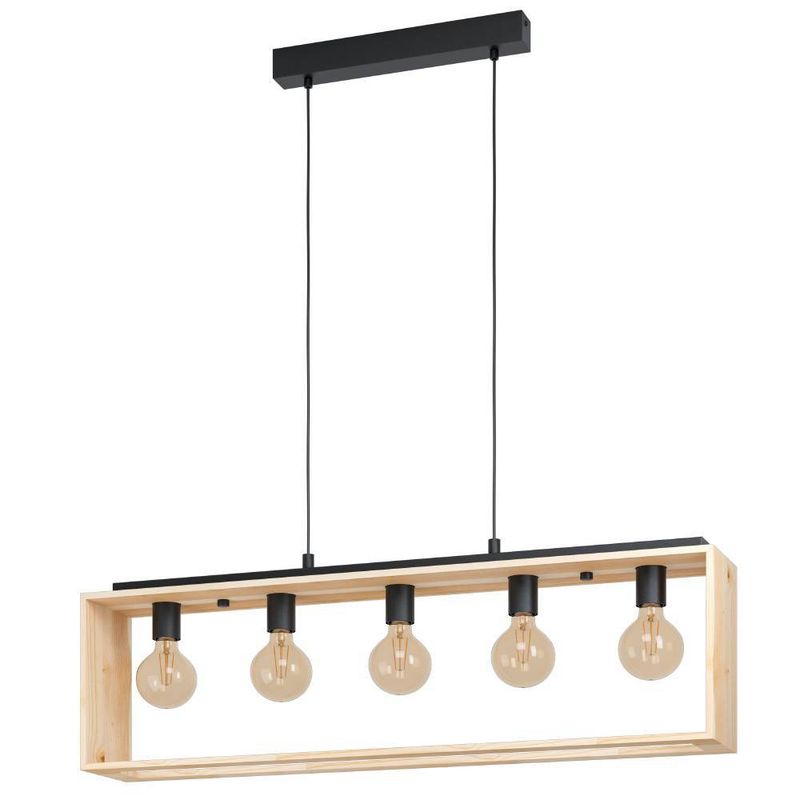 EGLO - Lámpara Colgante Famboroug Acero Negro L1000 H1100 E27 5x40W Cd43414