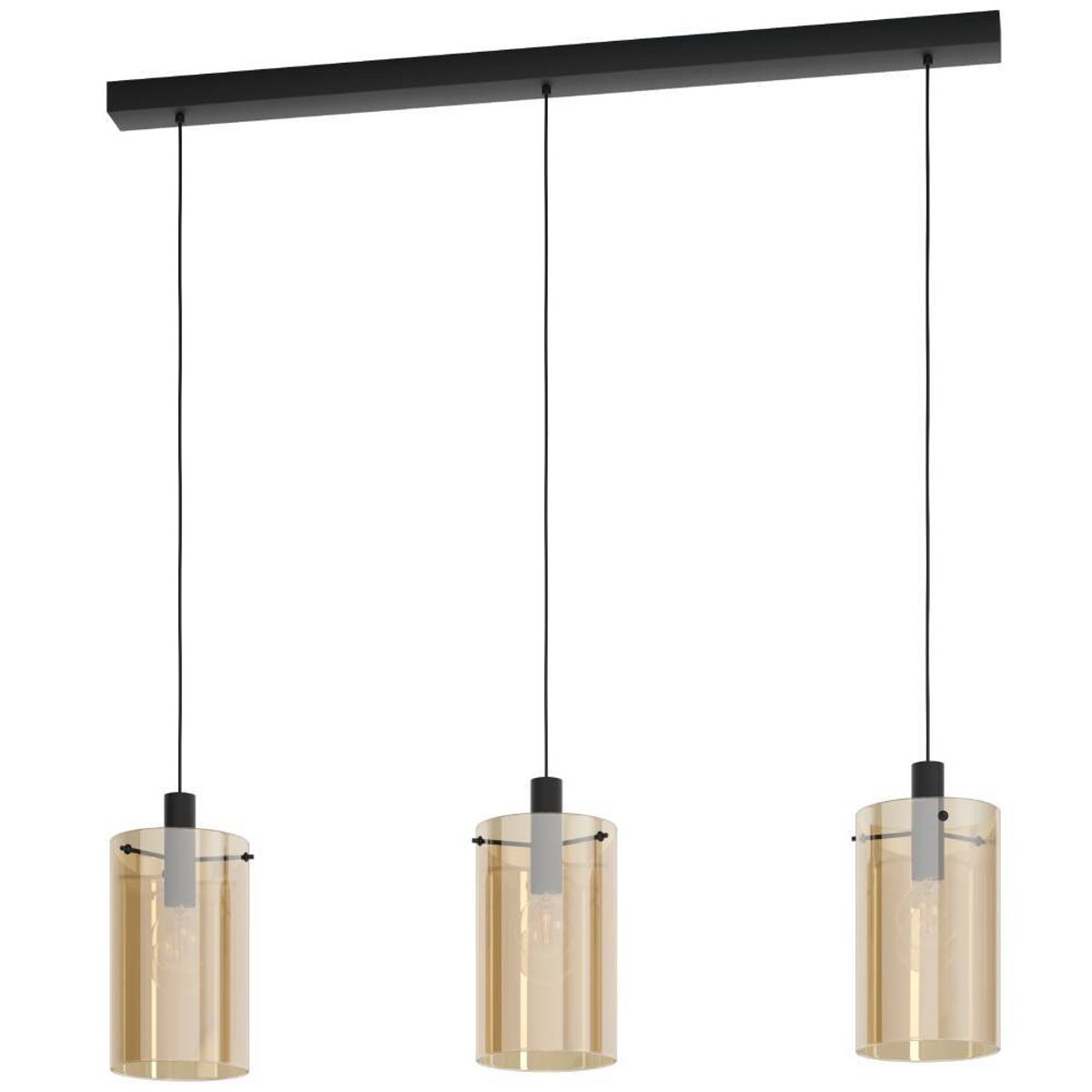 EGLO - Lámpara Colgante E27 Polverara Negro 39539.