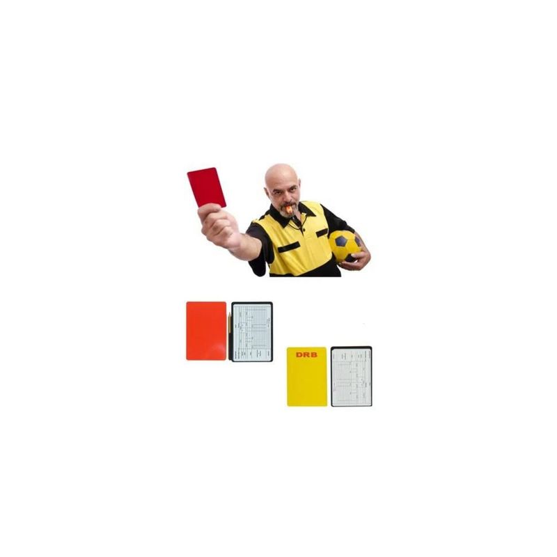 DRB - Par Tarjetas Estuche Roja Amarilla Arbitraje Futbol Pro Drb