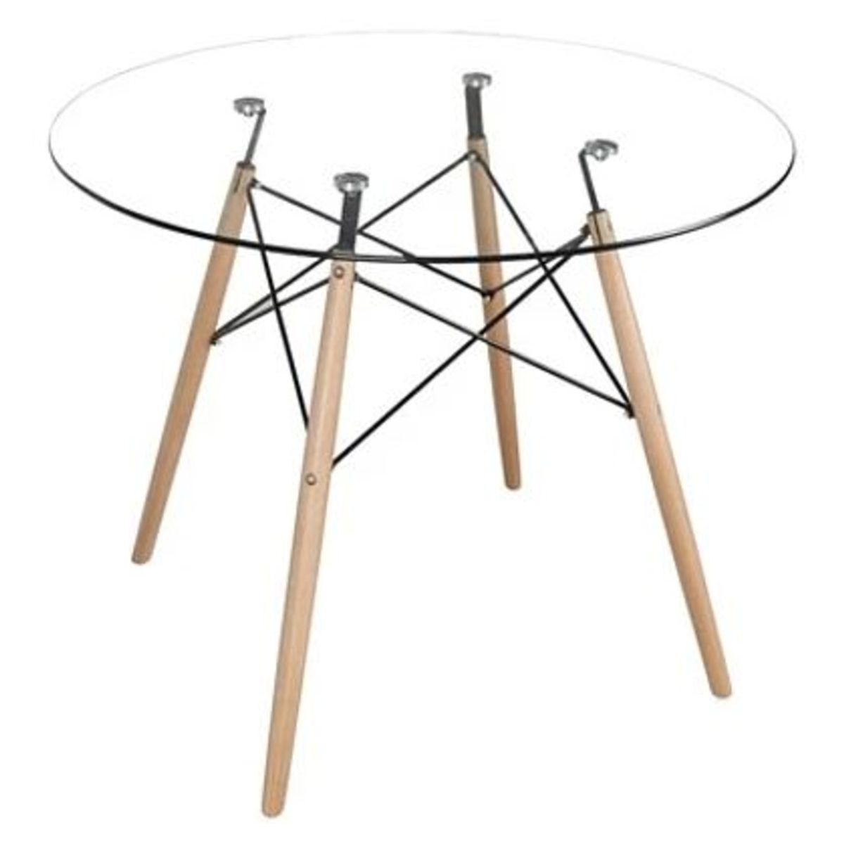 CORI CORI - Mesa de Comedor Eames Redonda - 120cms VIDRIO