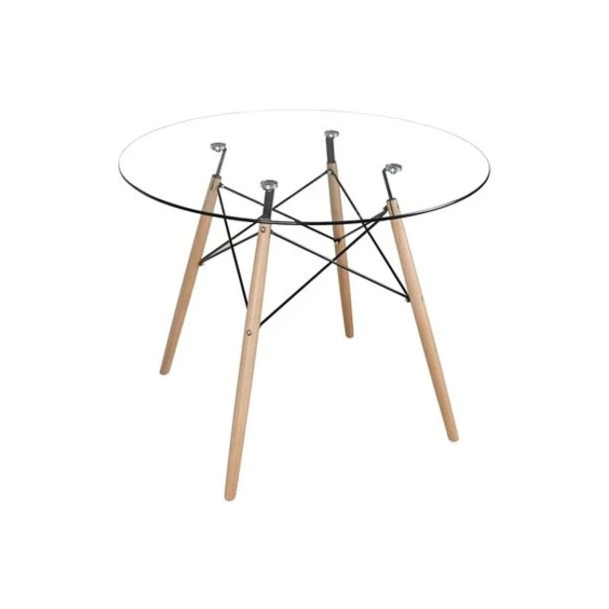 CORI CORI - Mesa de Comedor Eames Redonda - 120cms VIDRIO