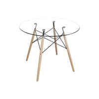 Mesa de Comedor Eames Redonda - 120cms VIDRIO