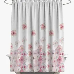 DECO EXPRESS - Cortina de Baño Microfibra Flores