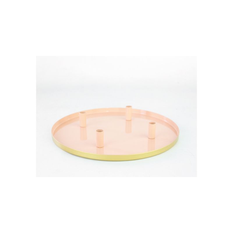 CHANTILLY - Vela y candelabro Candelabro bandeja rosa velas 2,2 cm de diámetro CHANTILLY