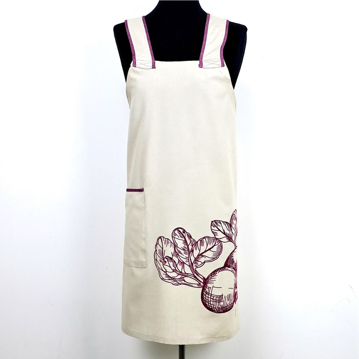 CHANTILLY - Delantal Betarraga Estampado 94x75cm Beige CHANTILLY