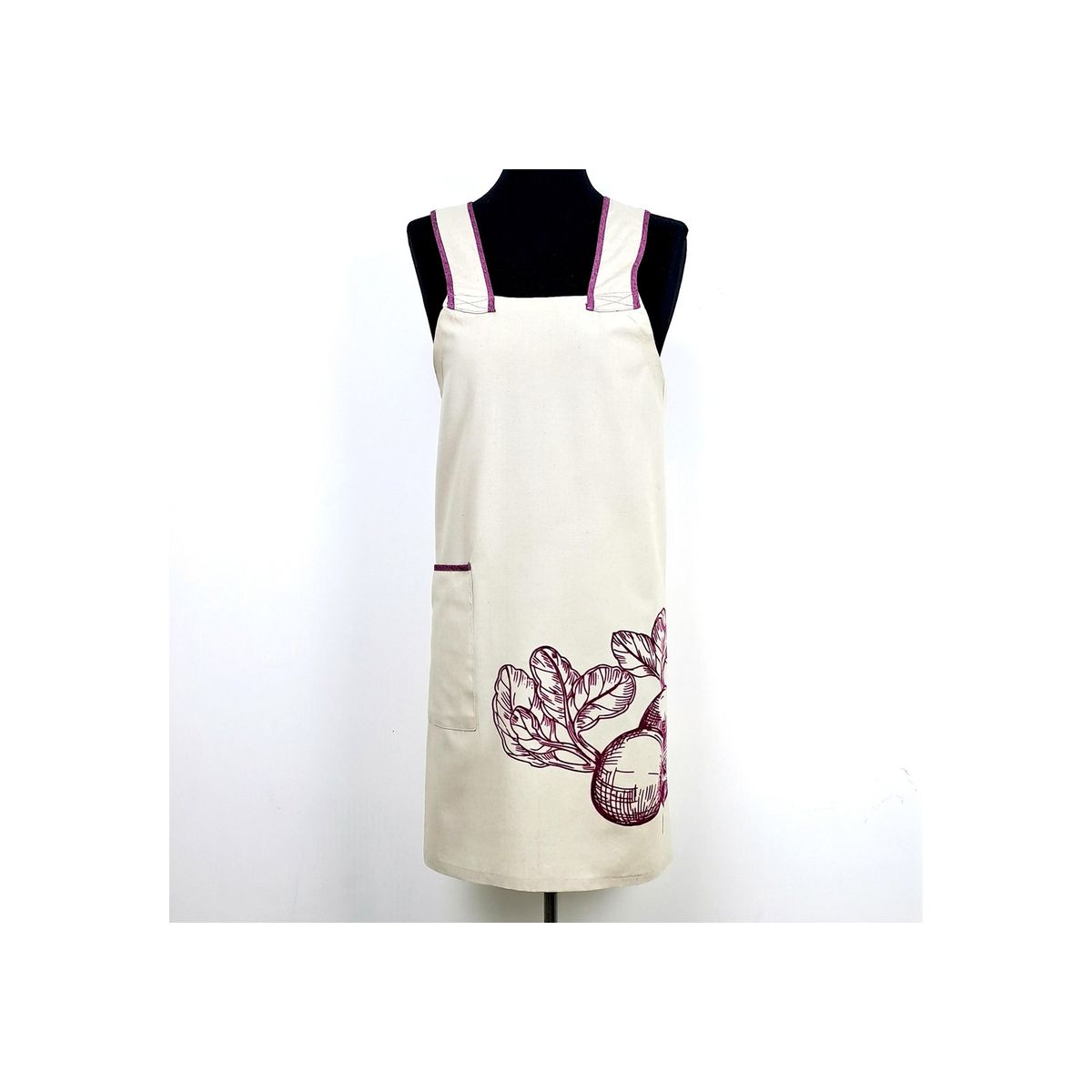 CHANTILLY - Delantal Betarraga Estampado 94x75cm Beige CHANTILLY