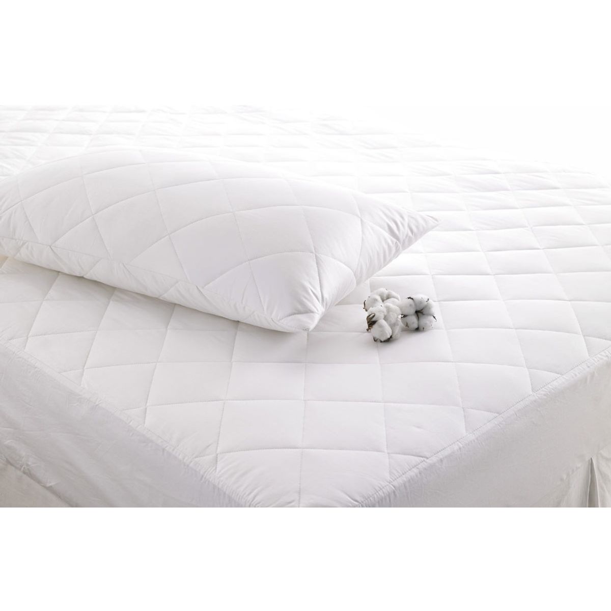CHANTILLY - Cubrecolchon Acolchado 1.5P - Blanco CHANTILLY