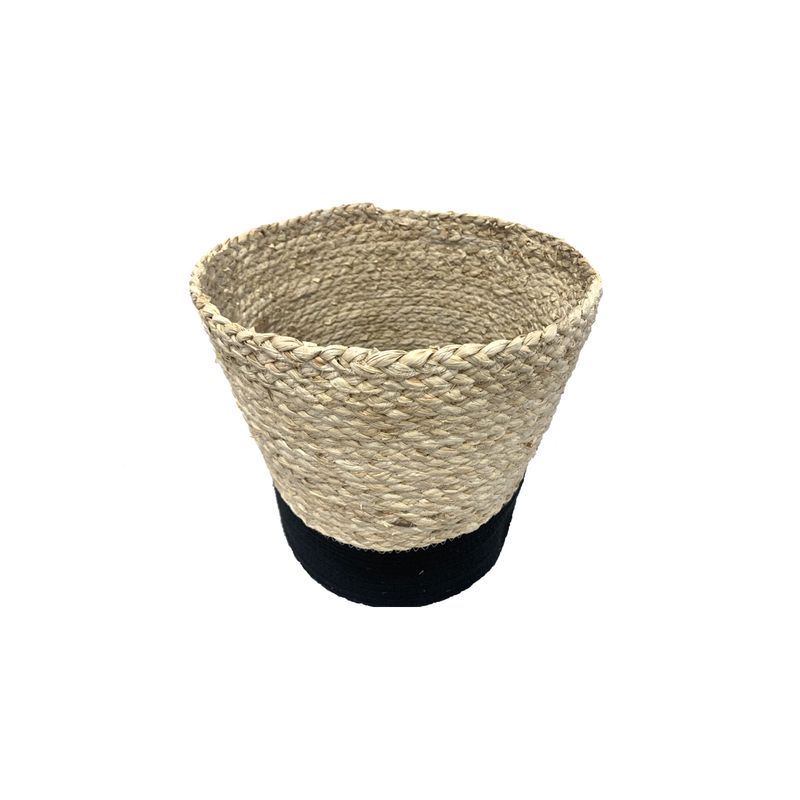 CHANTILLY - Canasto Fibra Y Algodón Negro 35X36Cm CHANTILLY