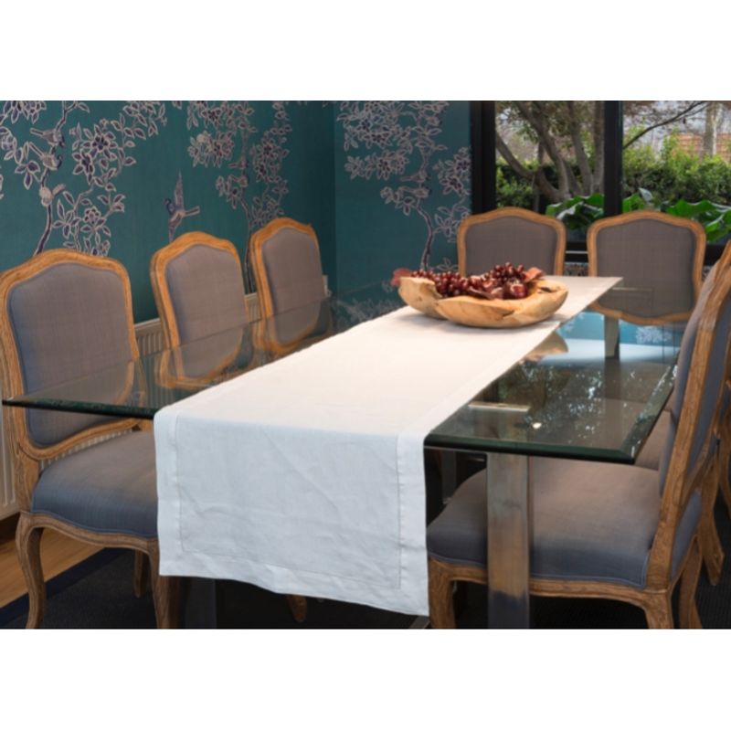PUROLINO - Camino de Mesa Deshilado 50x150 Blanco