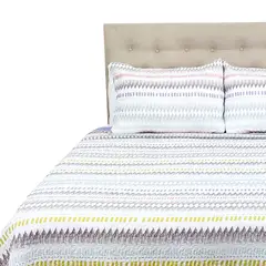 CHANTILLY - Cubrecama Microfibra Estampado Trazos 2.5 Plazas