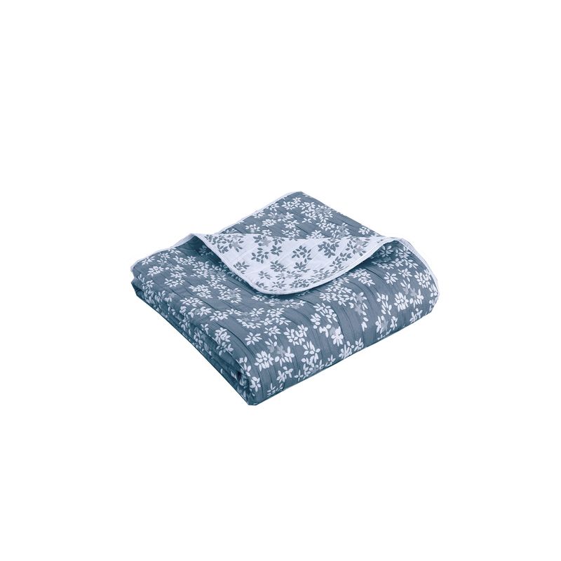CHANTILLY - Cubrecama Jacquard Bordado 2 Plazas Azul CHANTILLY