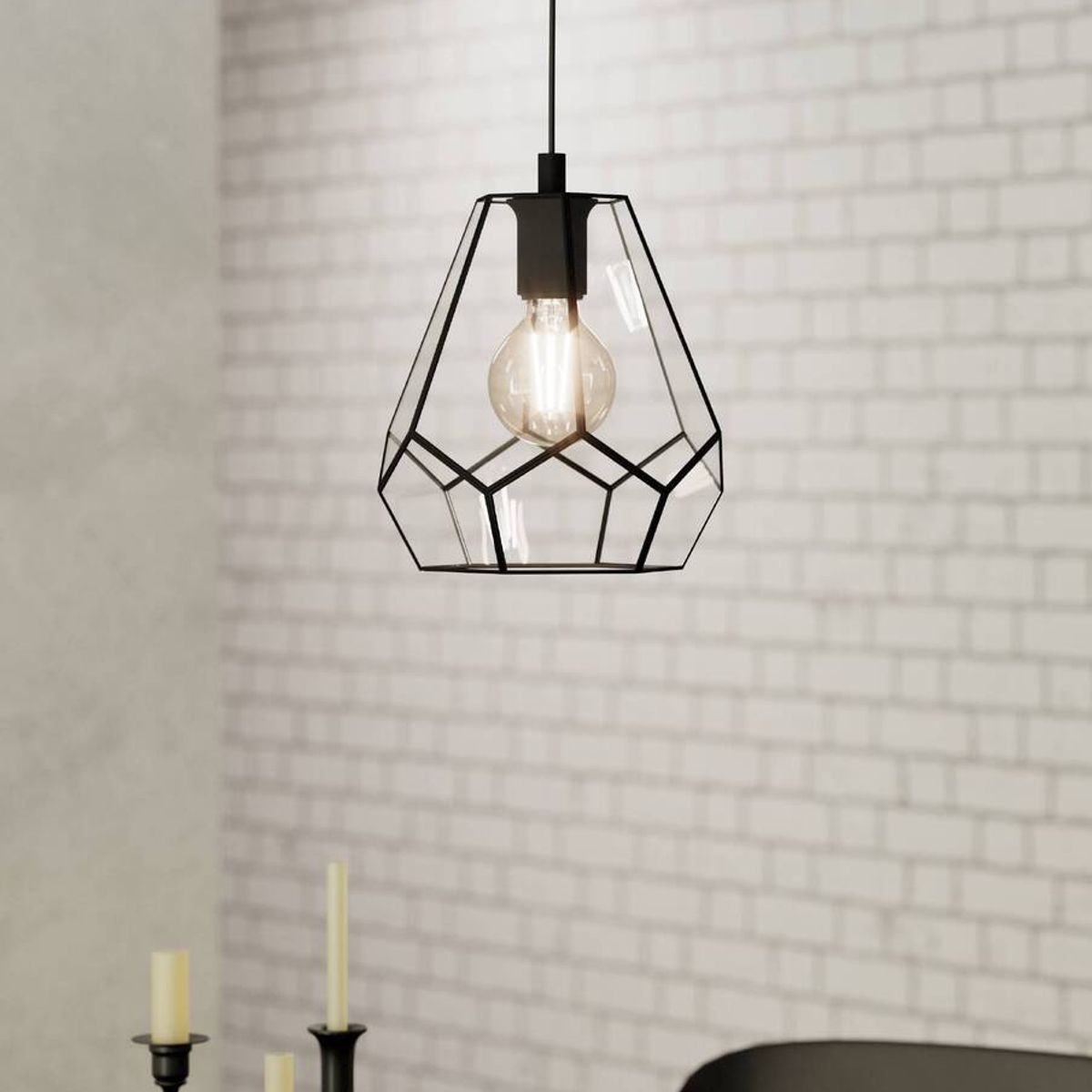 EGLO - Lámpara Colgante E27 Mardyke Negro 43643