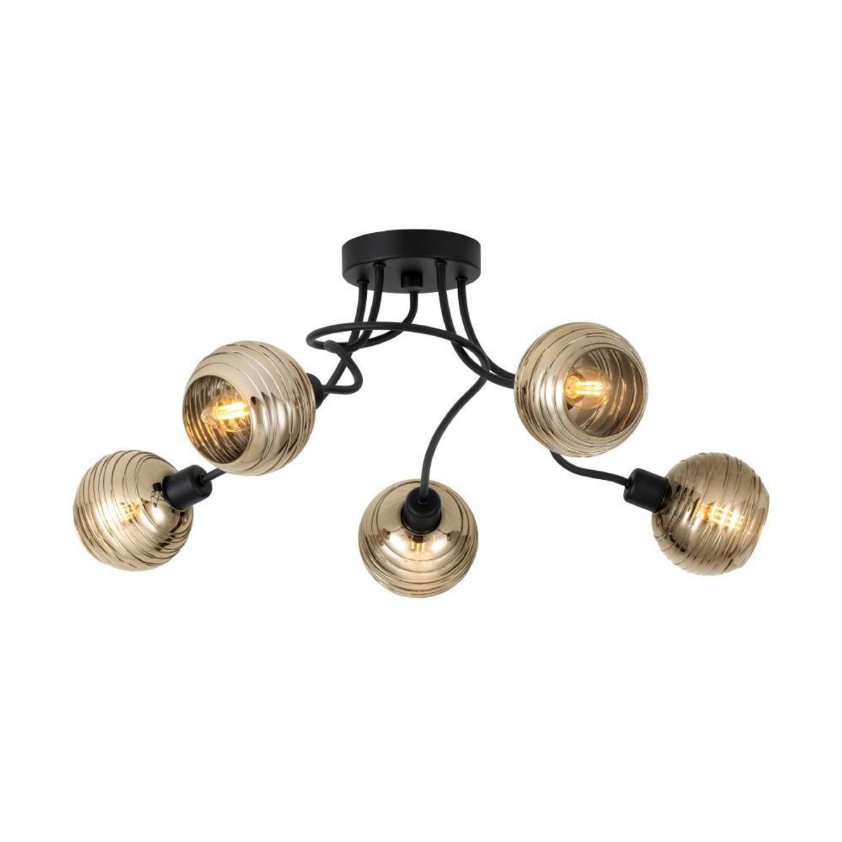 EGLO - Lámpara Techo Creppo Acero Negro H245 E14 5X40W Cod 39691