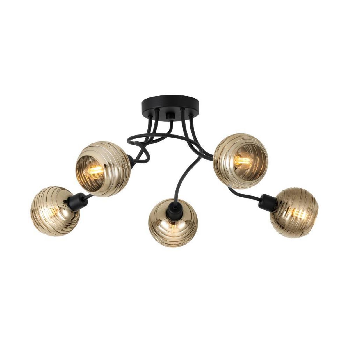 EGLO - Lámpara Techo Creppo Acero Negro H245 E14 5X40W Cod 39691