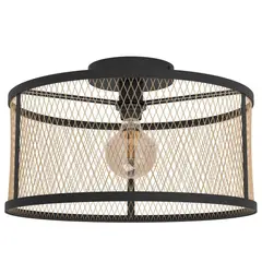 EGLO - Lámpara Techo Dellow Acero Negro DM450 E27 1x40W IP20 Cod43603