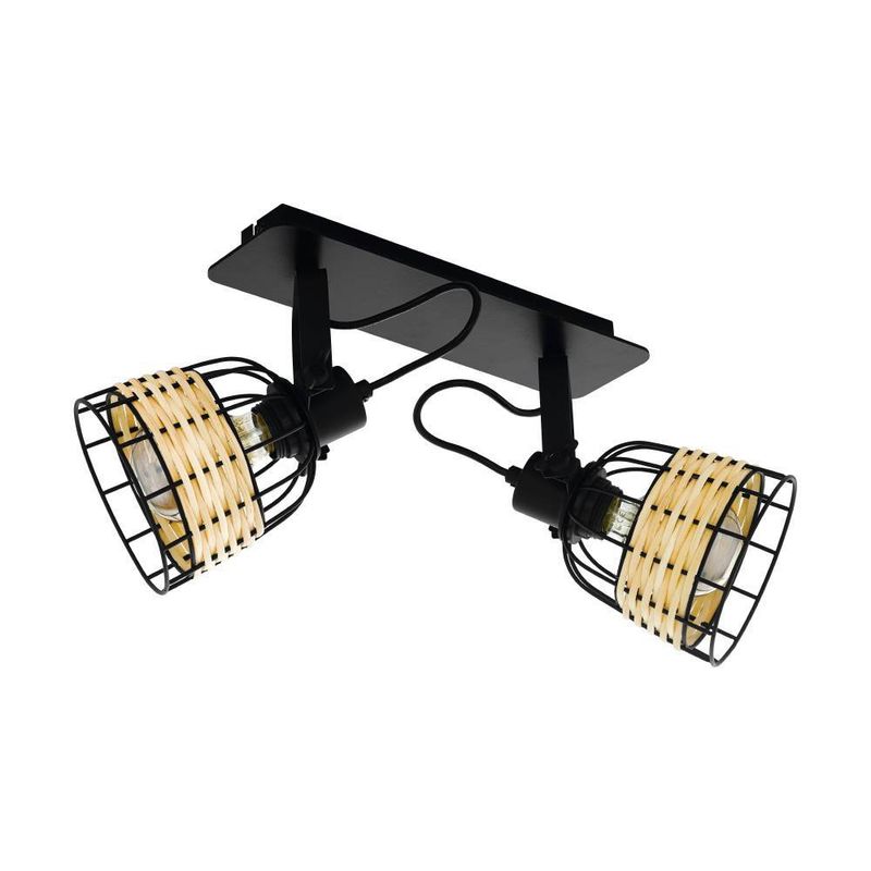 EGLO - Foco Sobrepuesto Anwick Acero Negro E27 2X40W Cod43325