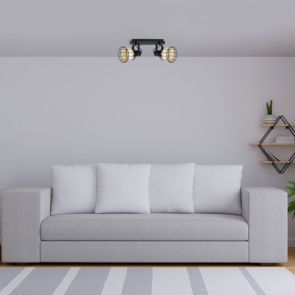 EGLO - Foco Sobrepuesto Anwick Acero Negro E27 2X40W Cod43325