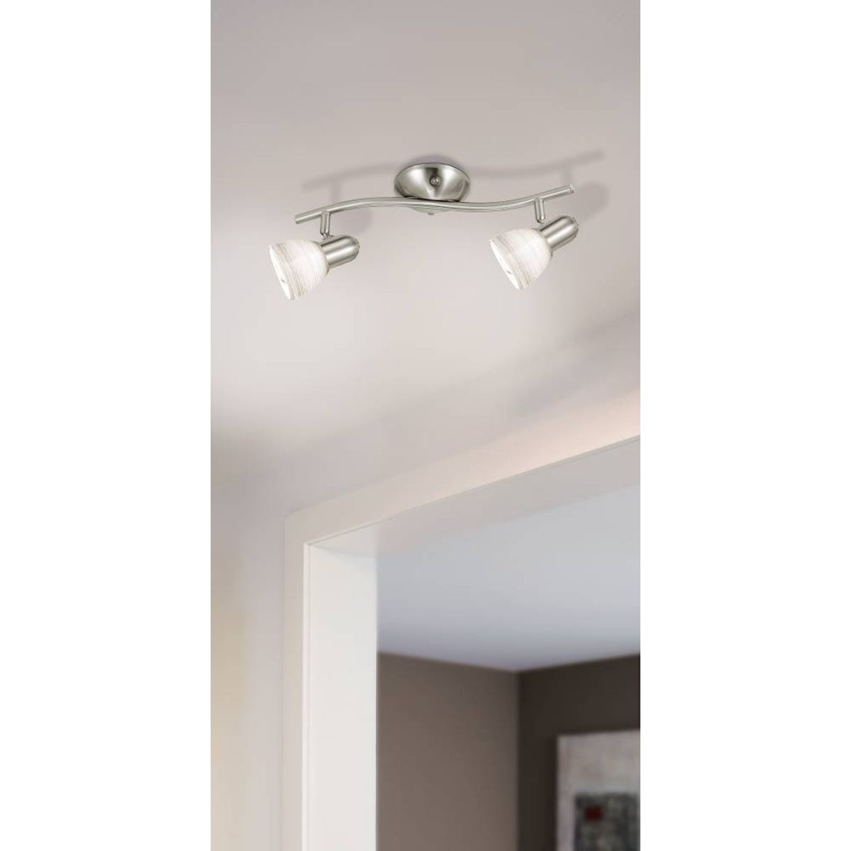 EGLO - Foco Sobrepuesto Dakar Níquel L370 2X40W E14 Cod. 88473