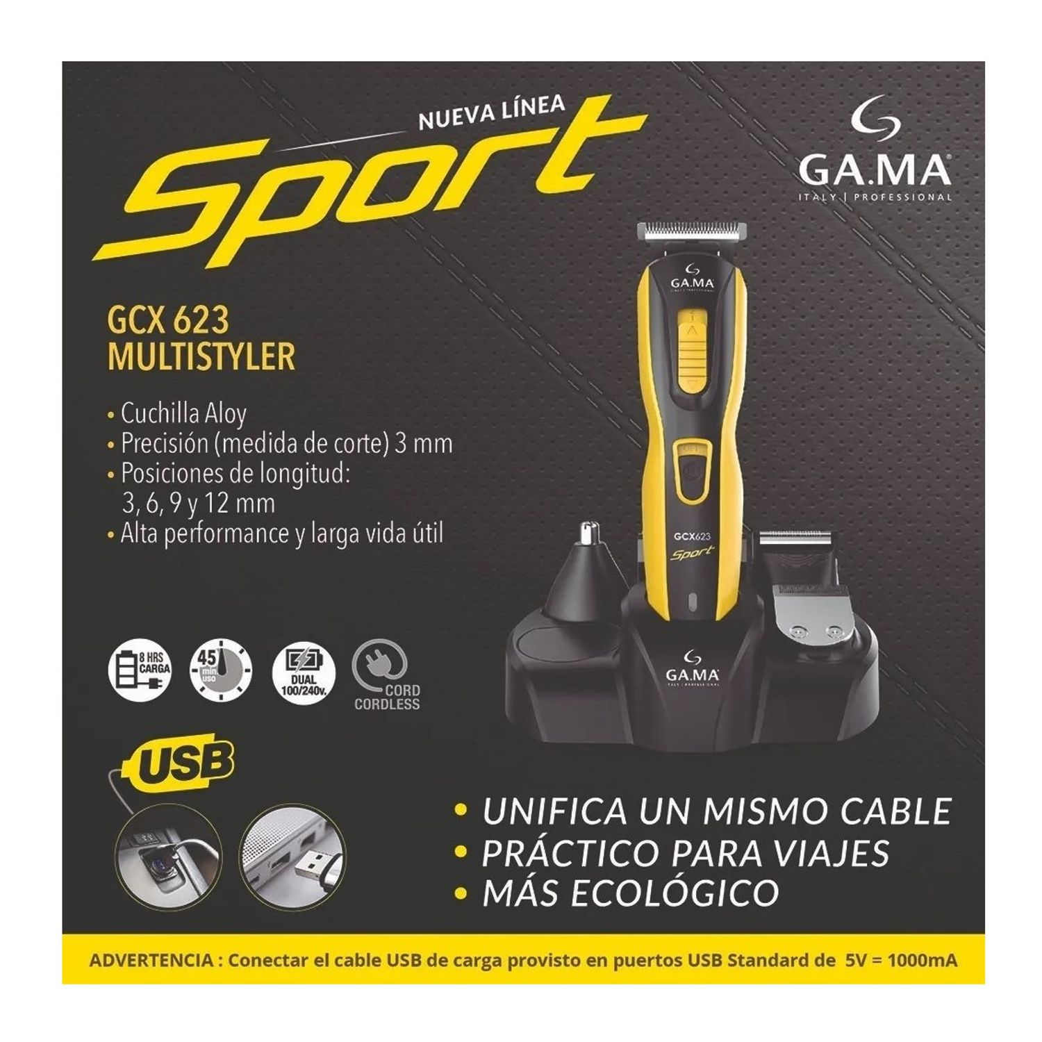 GAMA Cortapelo Multistyler Gama Gcx 623 Sport Usb | Falabella Chile