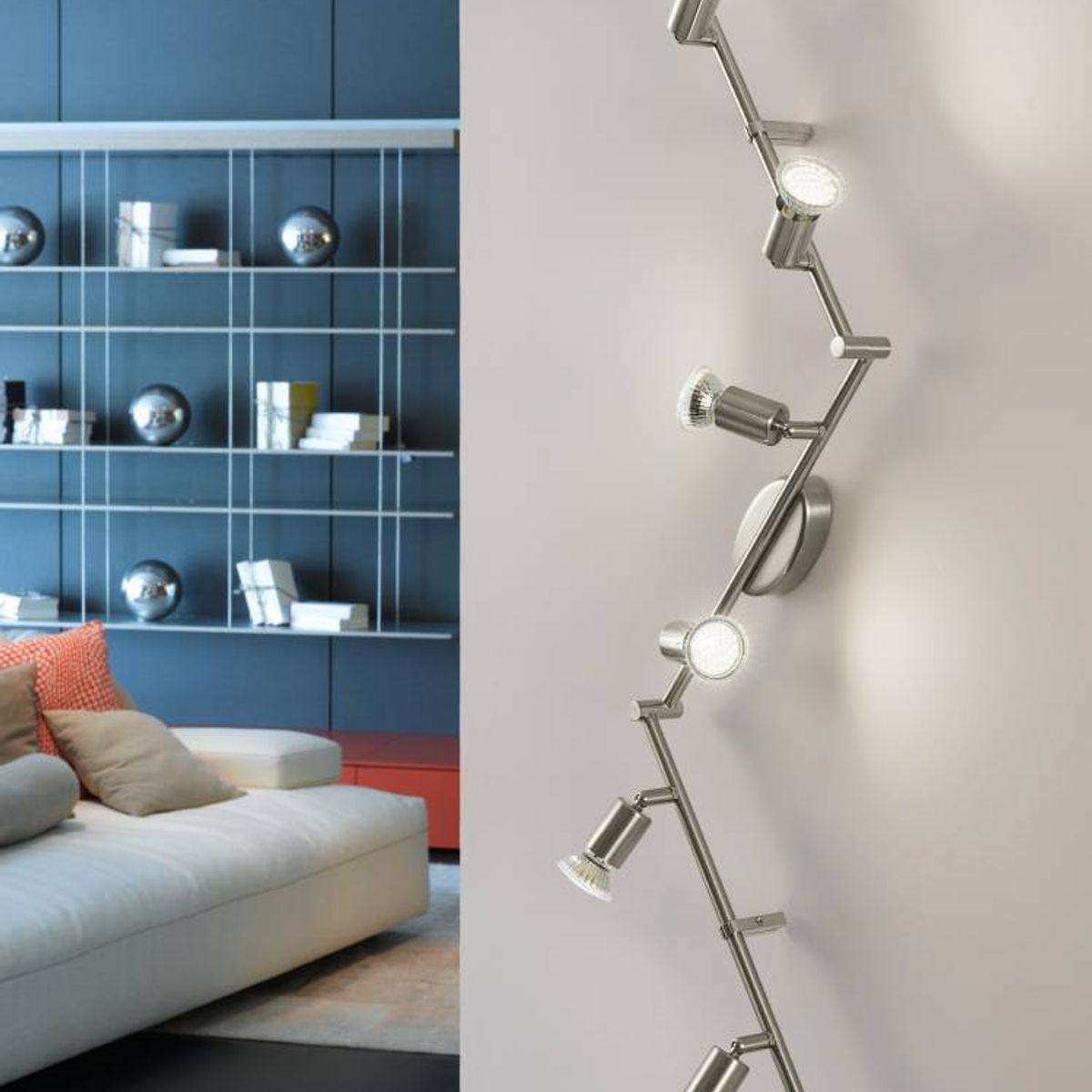 EGLO - Foco Sobrepuesto Buzz-led Acero L1050 6x3W GU10 LED incluida Cd92599