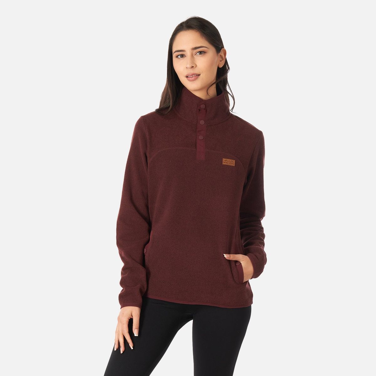 HAKA HONU - Poleron Mujer Tokerau Burdeo Haka Honu