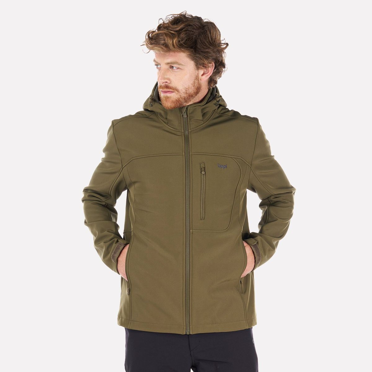 LIPPI - Chaqueta Hombre Macaya Softshell Hoody Jacket Burdeo Lippi