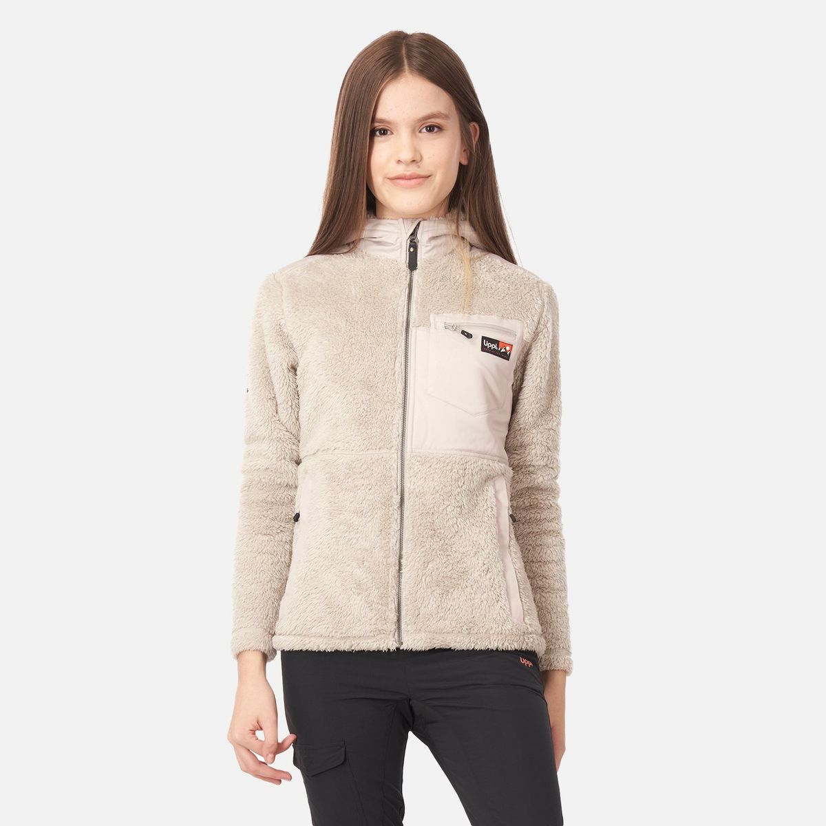 LIPPI - Chaqueta Teen Girl Bear Shaggy-Pro Hoody Jacket Beige Lippi