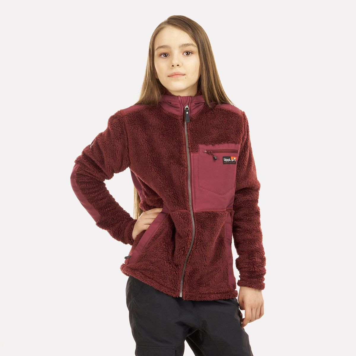 LIPPI - Chaqueta Teen Girl Bear Shaggy-Pro Hoody Jacket Burdeo Lippi