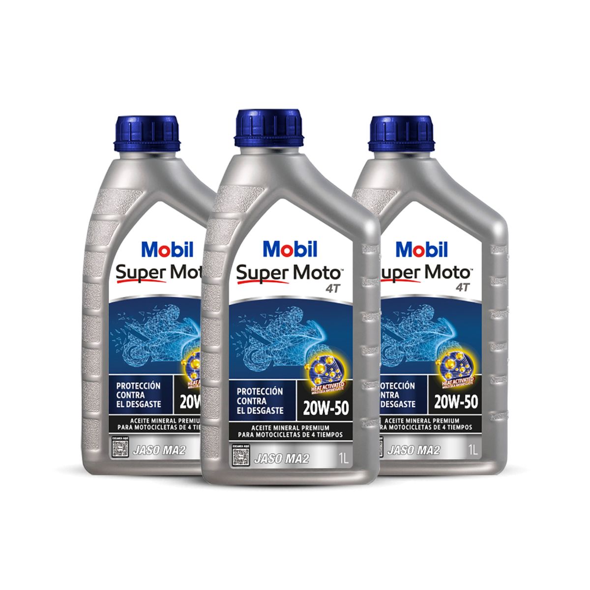 MOBIL - PACK 3 MOBIL SUPER MOTO 4T, 1LT