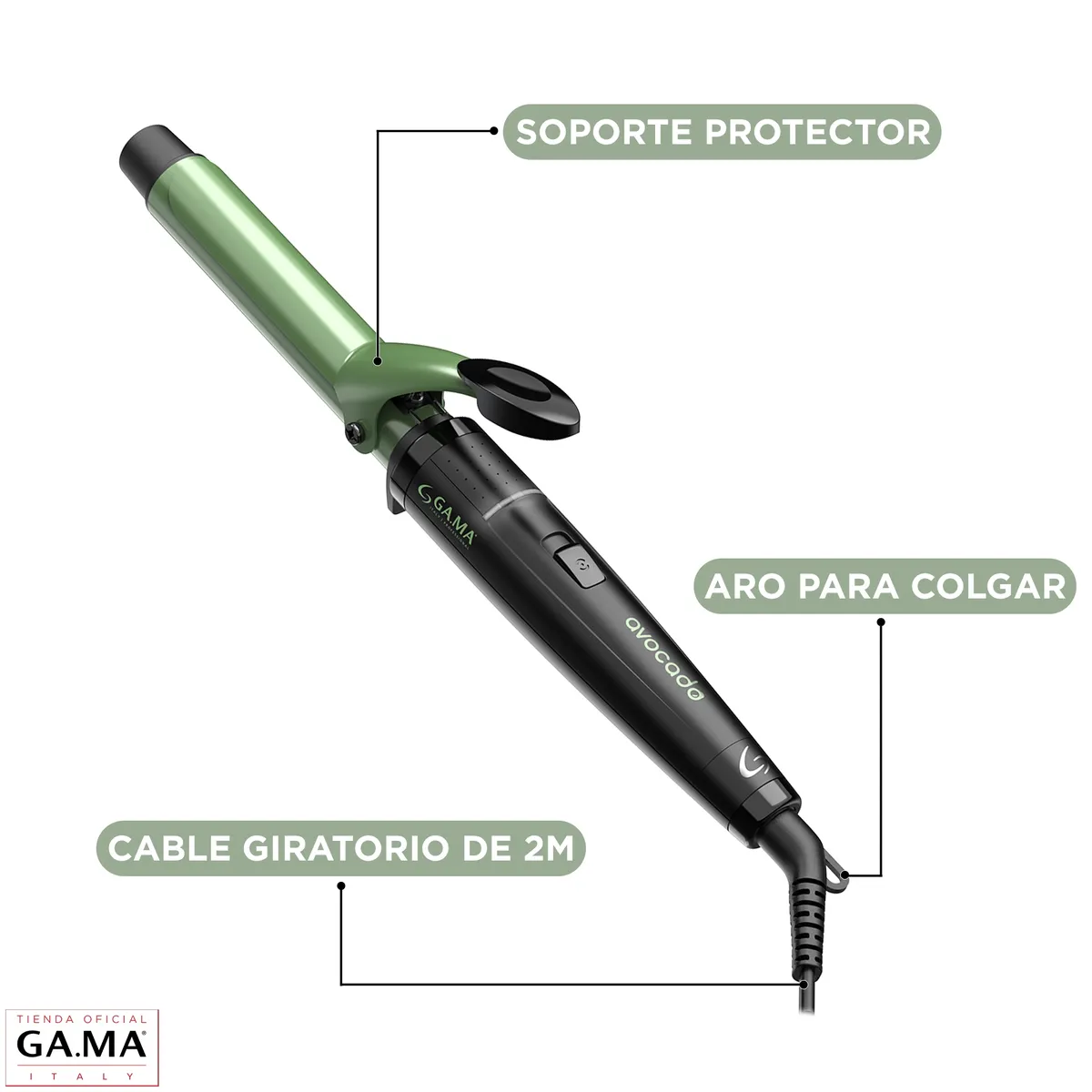 GAMA - Rizador Ondulador Gama Avocado Ceramic Ion Nano Silver 25mm