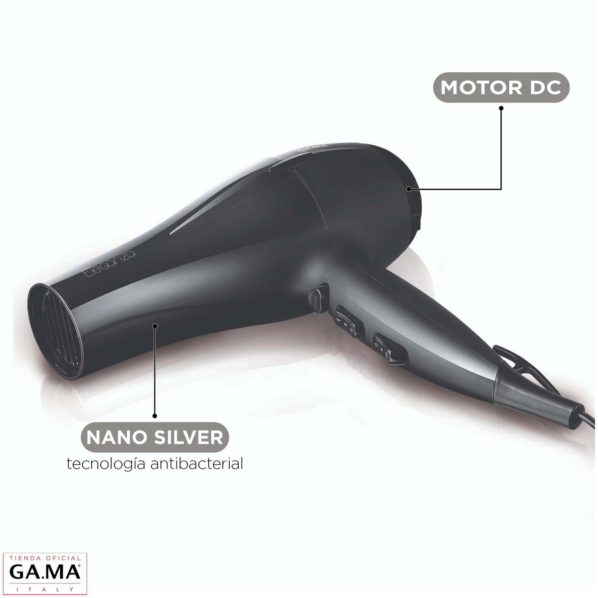 GAMA - Secador De Pelo Gama Eleganza Motor DC Nano Silver