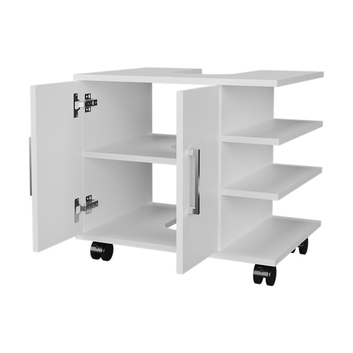 FMFURNITURE - Mueble Baño Piso Lavamanos 2 Puertas - Blanco 50x55x41.4 cm