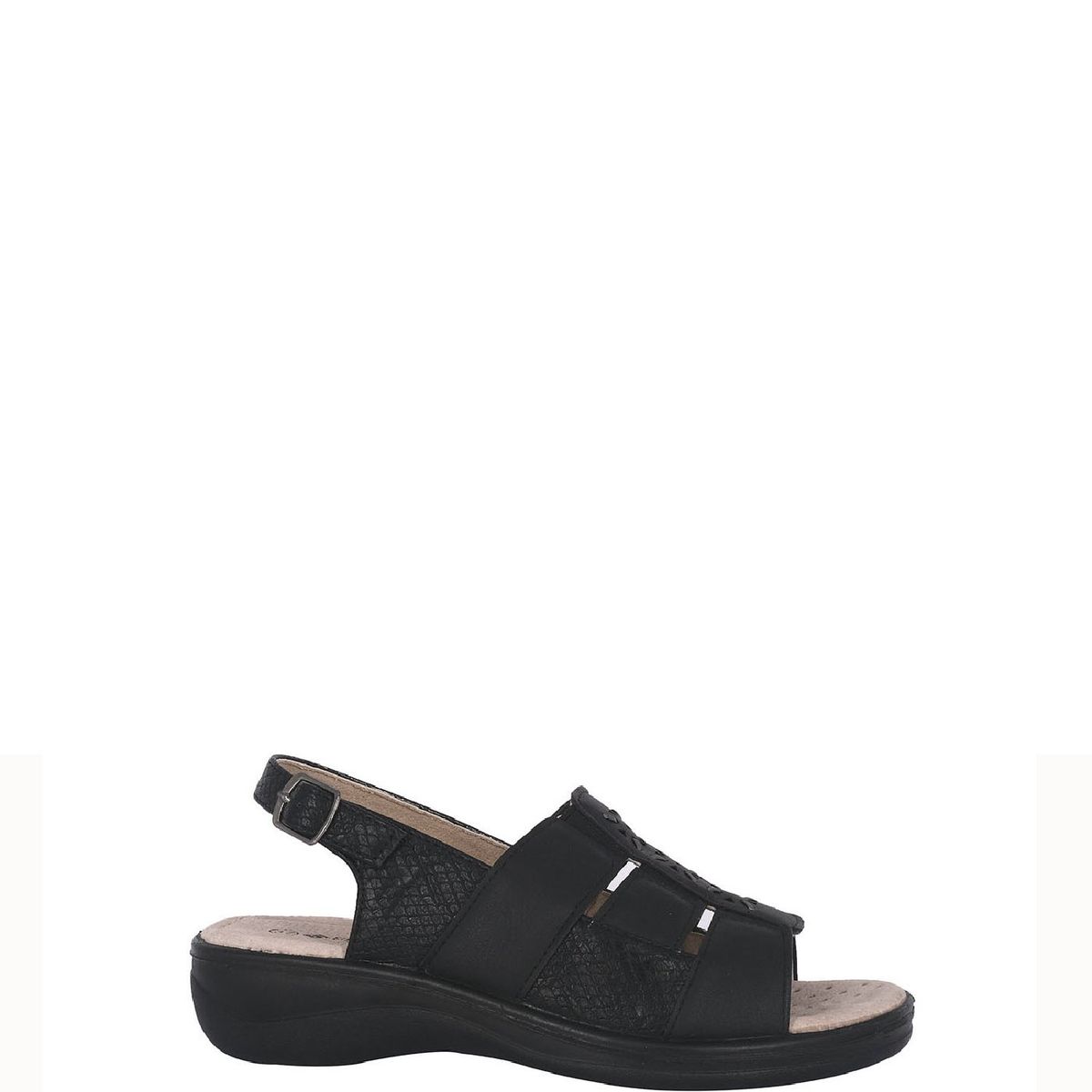 PASSER - Sandalia Mujer Negro Naranjo Passer