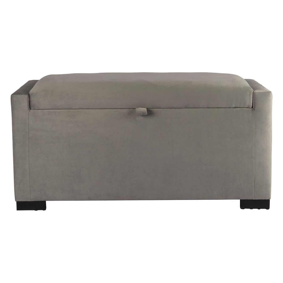 GENERICO - Banqueta con Baúl Leyzy Gris Felpa 40X55X105 cm Máxima Design