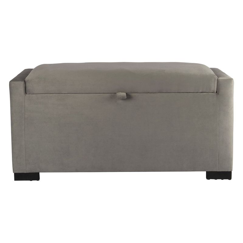 GENERICO - Banqueta con Baúl Leyzy Gris Felpa 40X55X105 cm Máxima Design