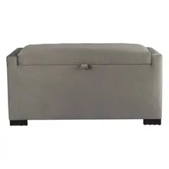 GENERICO - Banqueta con Baúl Leyzy Gris Felpa 40X55X105 cm Máxima Design