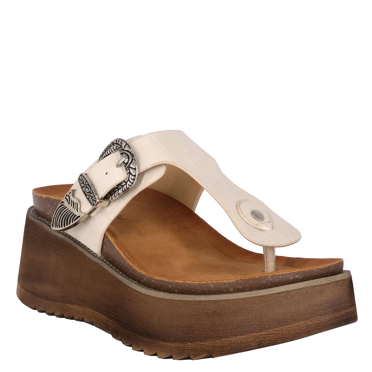 ALQUIMIA - Sandalia Mujer Blanco Plane Alquimia